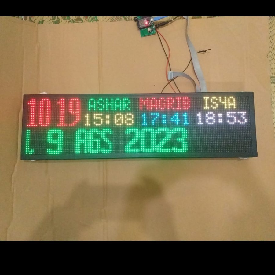 [PROMO] Display Led Waktu Sholat Digital Musholla | Jam Dinding Masjid Running text | Timer Adzan Az