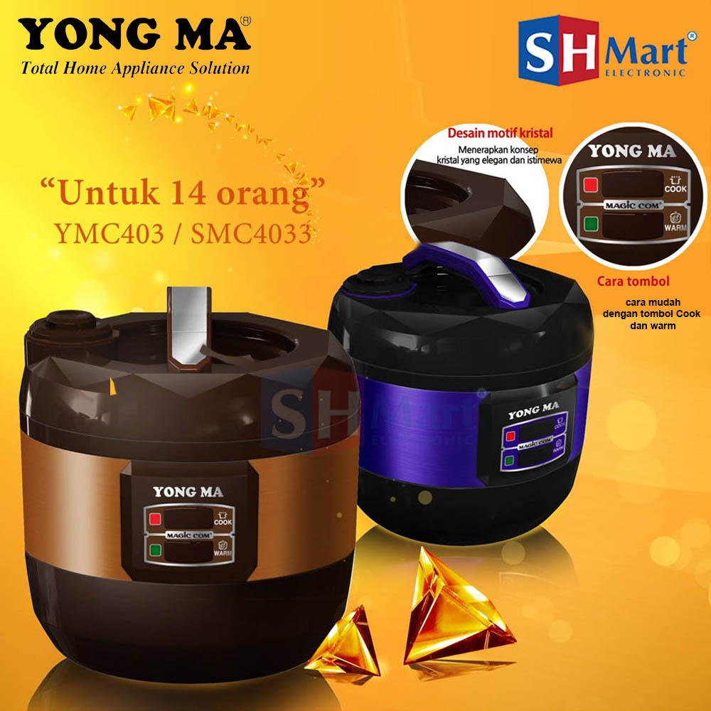 RICE COOKER YONGMA KAPASITAS 2,5 LITER SMC4033 / SMC-4033 MAGIC COM YONGMA GARANSI RESMI