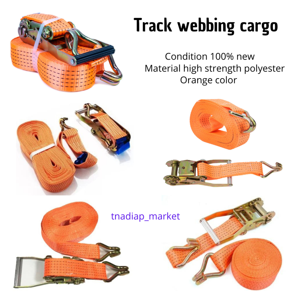 Track webbing cargo lashing 5CM*8meter rachet tie down Trek belt 10 ton tali sound