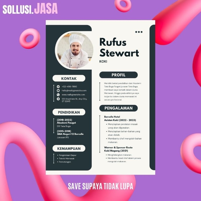 Jasa pembuatan cv lamaran kerja, jasa desain cv, cv lamaran kerja