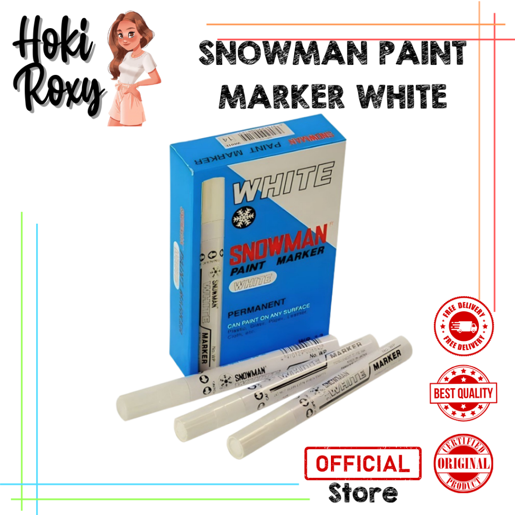 

SPIDOL SNOWMAN WHITE PAINT MARKER // SPIDOL PERMANET PUTIH WP-12