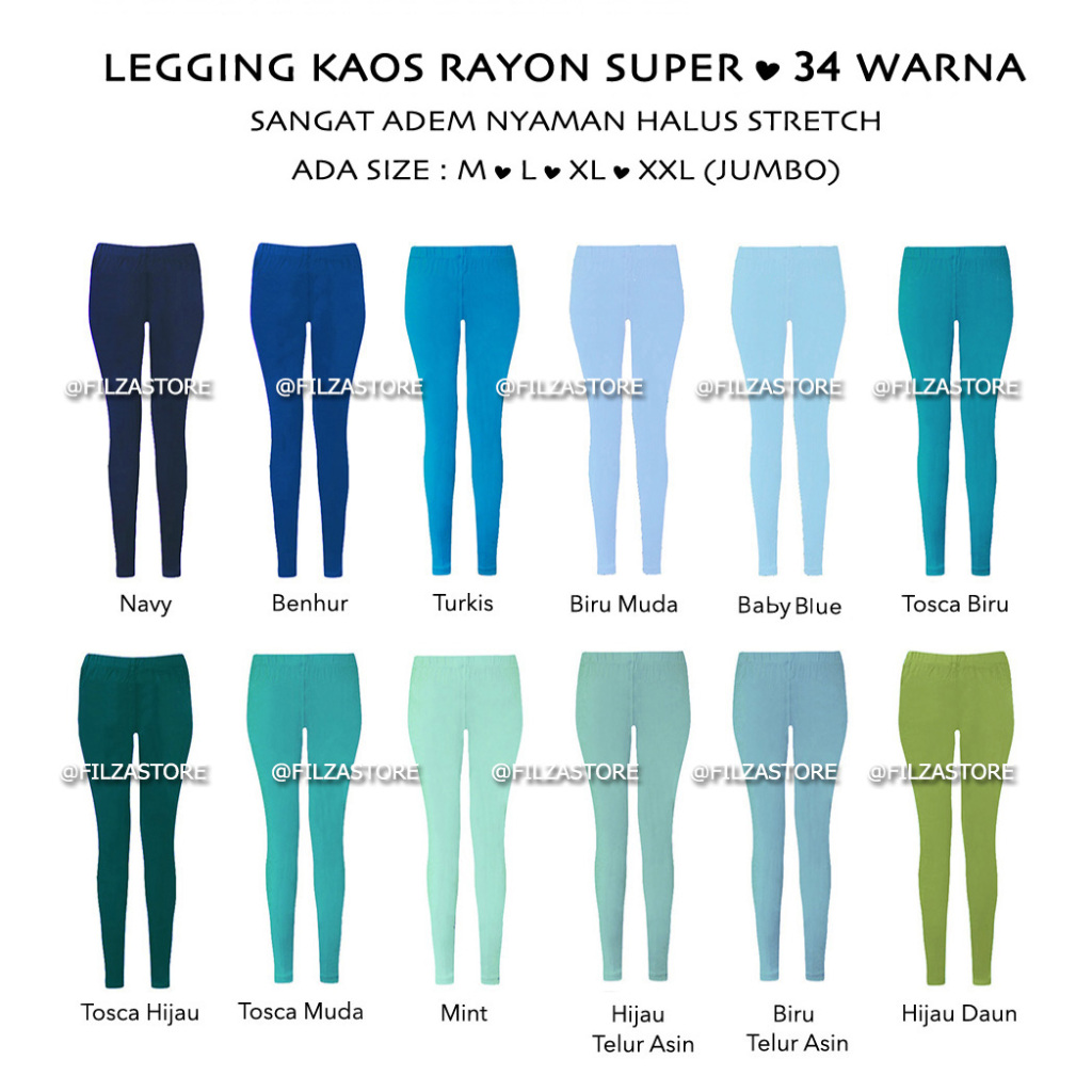LEGGING KAOS / LEGGING ADEM / LEGGING RAYON / LEGGING SUPER / CELANA DALAMAN GAMIS / CELAMIS / DALAM