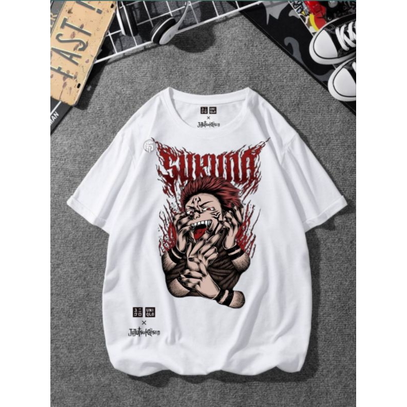 kaos tshirt baju uniqlo anime jujutsu kaisen kartun