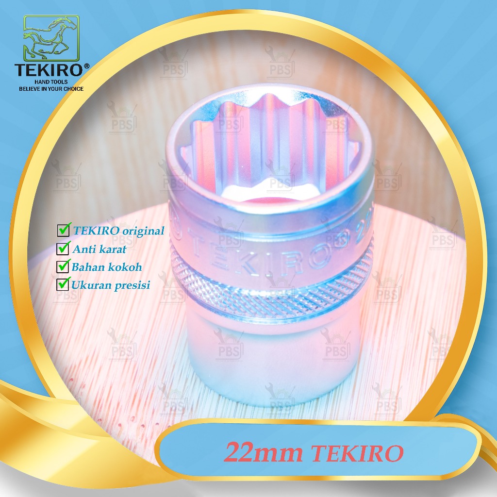 Mata Kunci Sock TEKIRO 22mm 1/2" 12PT . Kunci Shock 22mm 12PT . Mata Sok 22 mm 12PT