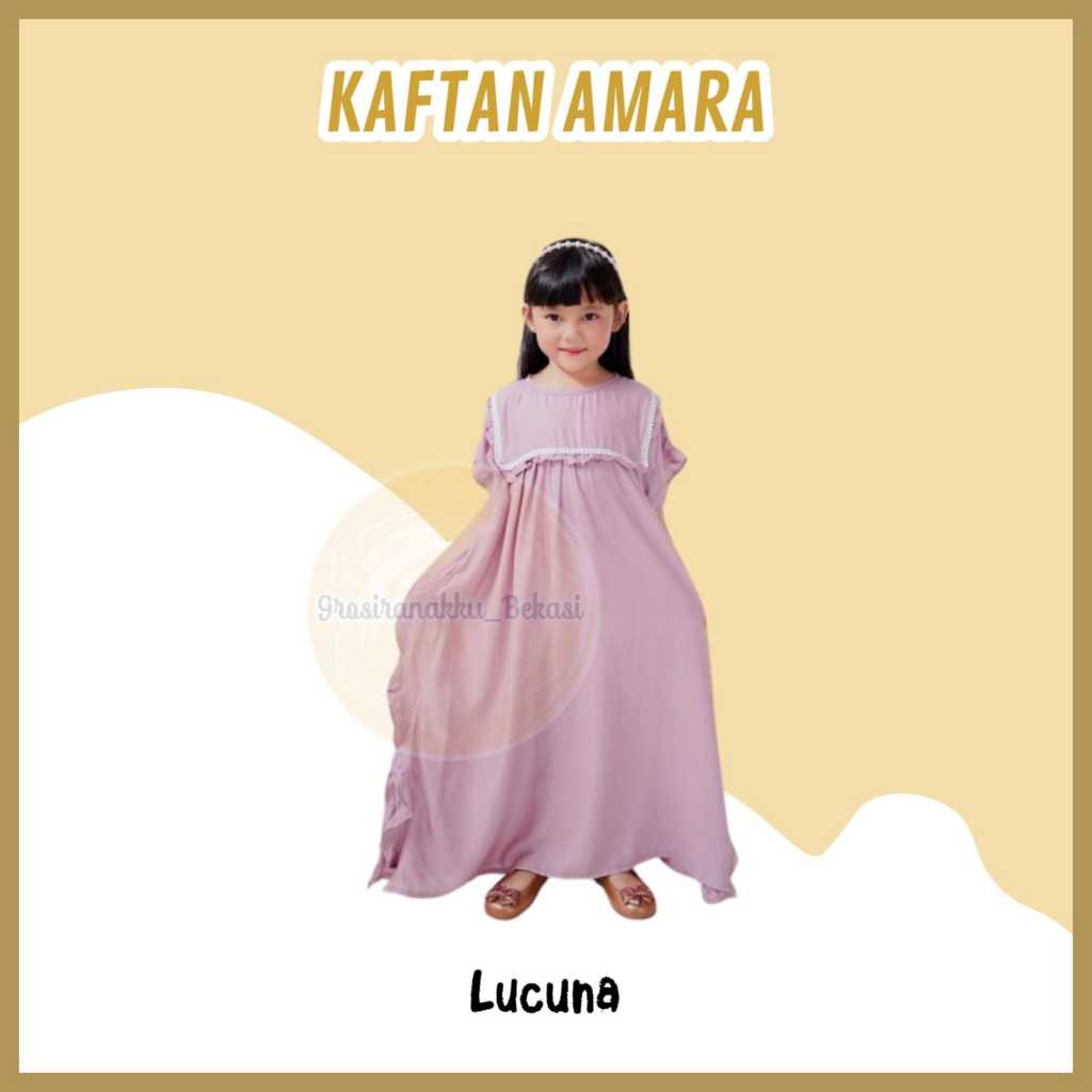Kaftan Anak Amara Lucuna Junior Warna Lilac Size 2-10 TH