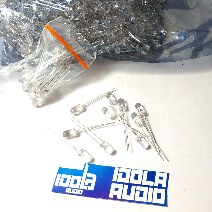 (10 PCS) LED 5 mm Putih Nyala BIRU | Lampu LED Bening Kecil Biru