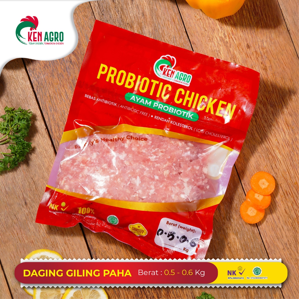 

Ken Agro Ayam Probiotik Daging Giling Fillet Paha 0.5-0.6 kg Frozen