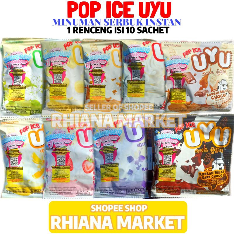 

Minuman Serbuk Instan Pop Ice UYU 1 Renceng Isi 10 Sachet