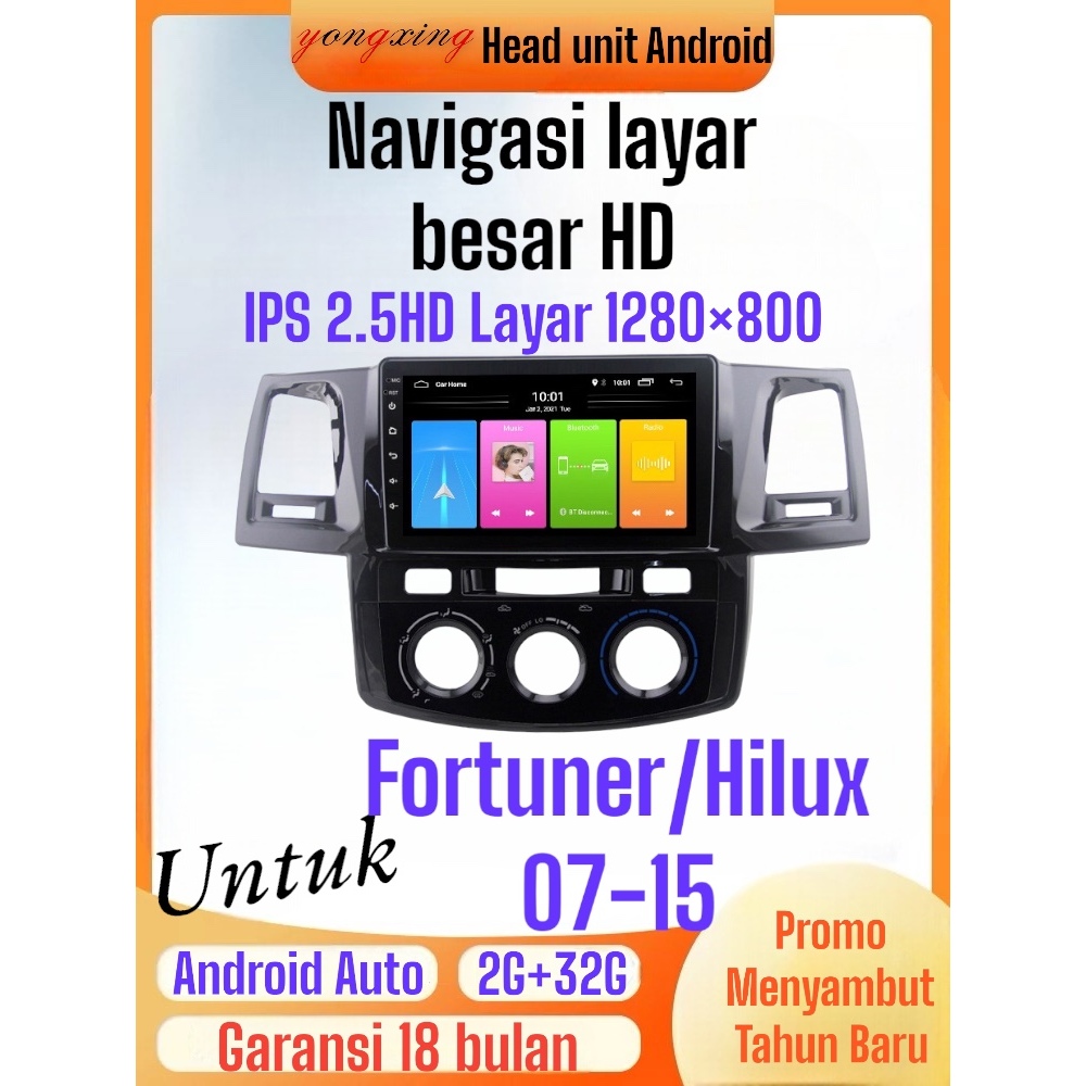 Head Unit Android Untuk Toyota Fortuner/Hilux Tahun 2008-2015 9Inch Penerima Navigasi & Penerima AV 