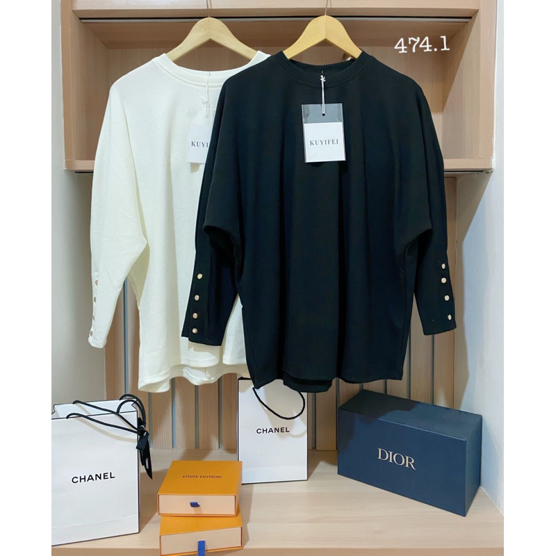 Kuyifei 474.1//Atasan rajut//Atasan wanita//Baju wanita//Kaos rajut//Kaos rajut wanita//Blouse//Swea