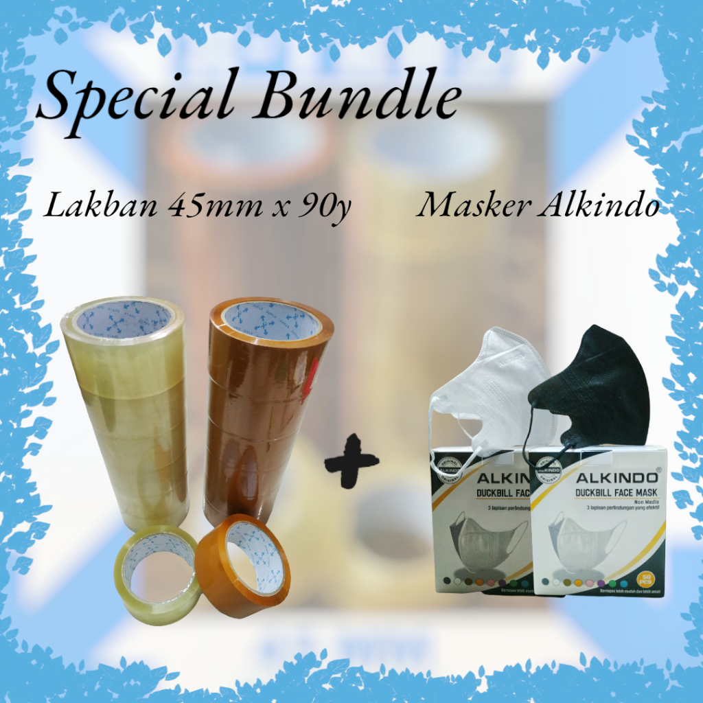 

Spesial Bundle Lakban X-Tape 45mm x 90y + Masker Alkindo