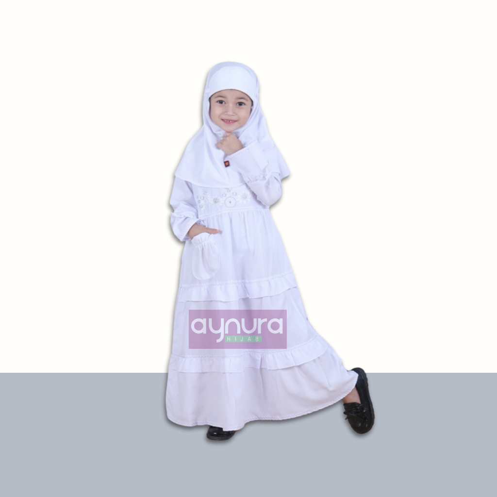 Gamis Putih Baju Manasik Anak Perempuan TK PAUD SD