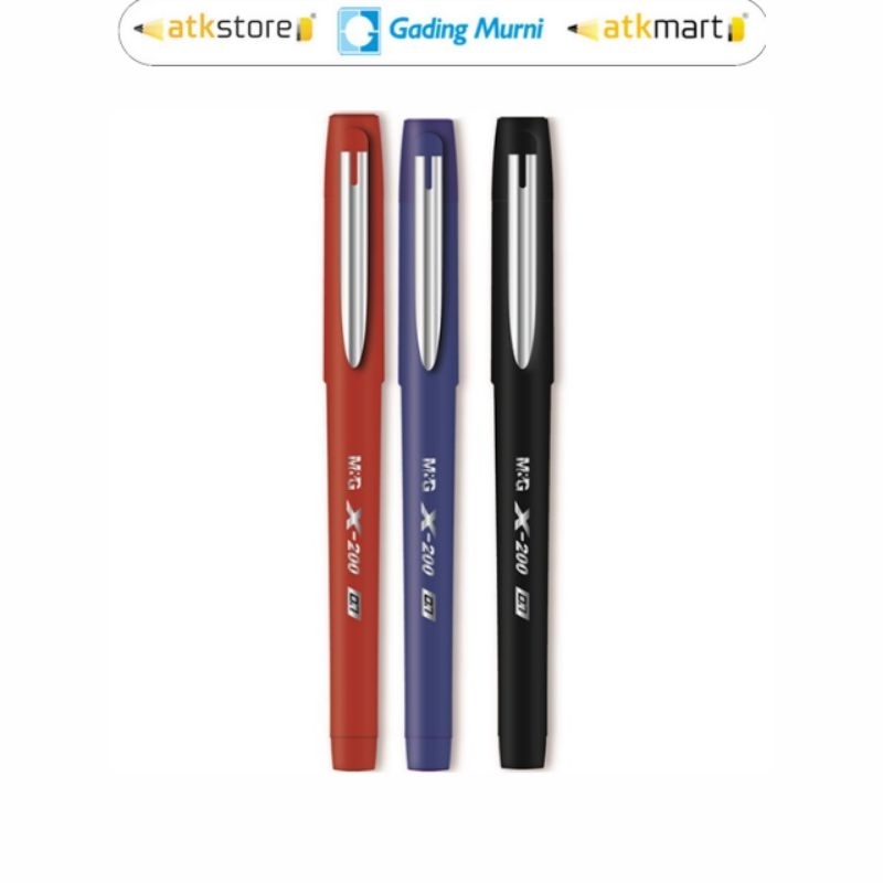 

M&G Stick Gel Pen 0.5 0.7 1.0 Black Blue Red Rubber Coating Body With Metal Clip - Pulpen Gel / Sign Pen / Pulpen Tanda Tangan