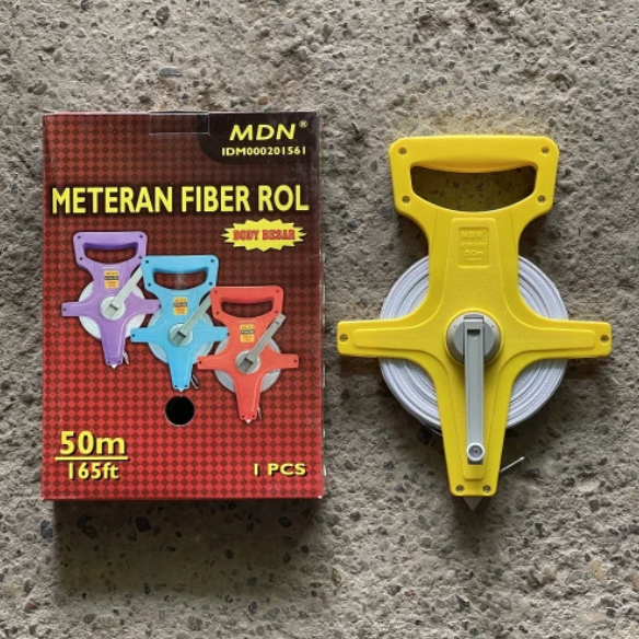 Meteran tanah 50 meter tancap MDN / Roll meter 50m MDN / Meteran Fiber Roll