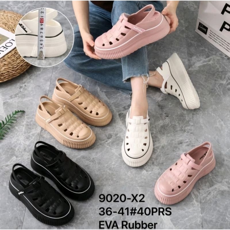 Sepatu Sandal Wedges Berbie Tali Wanita Eva Premium Balance 9020-X1/9020-×2 Sepatu Import