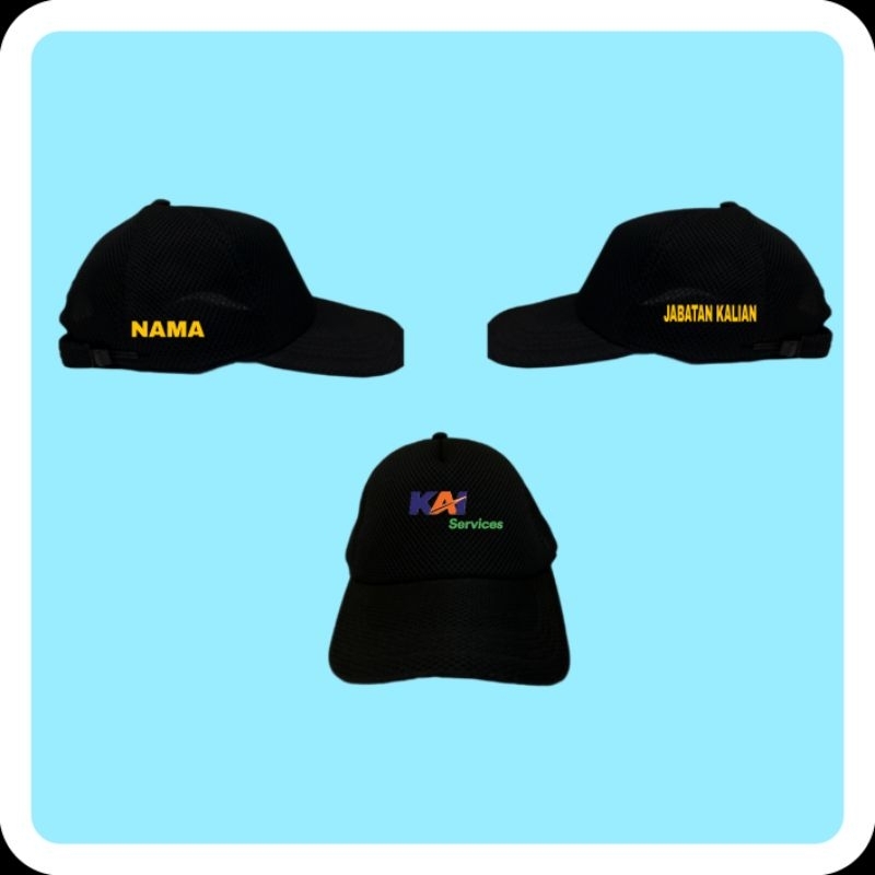 TOPI DOBEL MESH KAI SERVICE FULL BORDIR//TOPI KAI FULL BORDIR