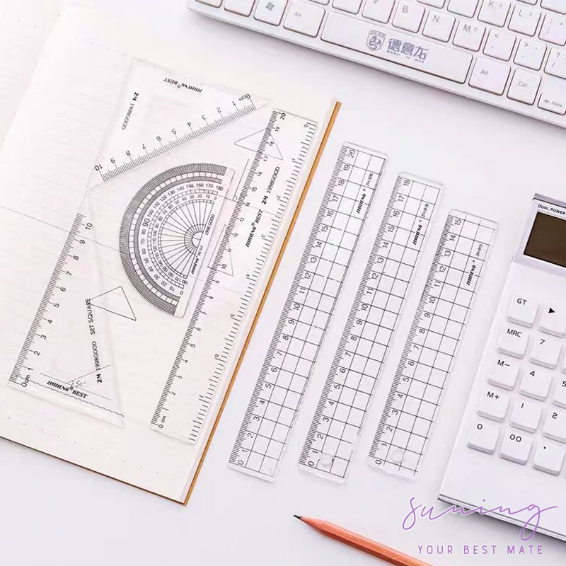 

Ruler Penggaris Akurat Transparant model Muji Style 15 18 20 cm dan geometry - Zhiheng
