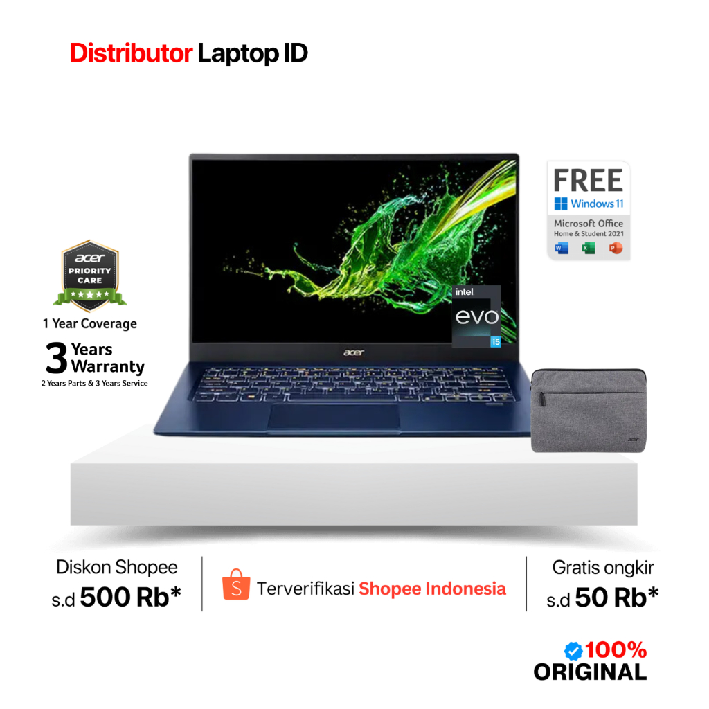 ACER SWIFT 3 5 Intel core i5 i7 Ryzen 5 7  SF314 SF514 GARANSI RESMI ACER INDONESIA
