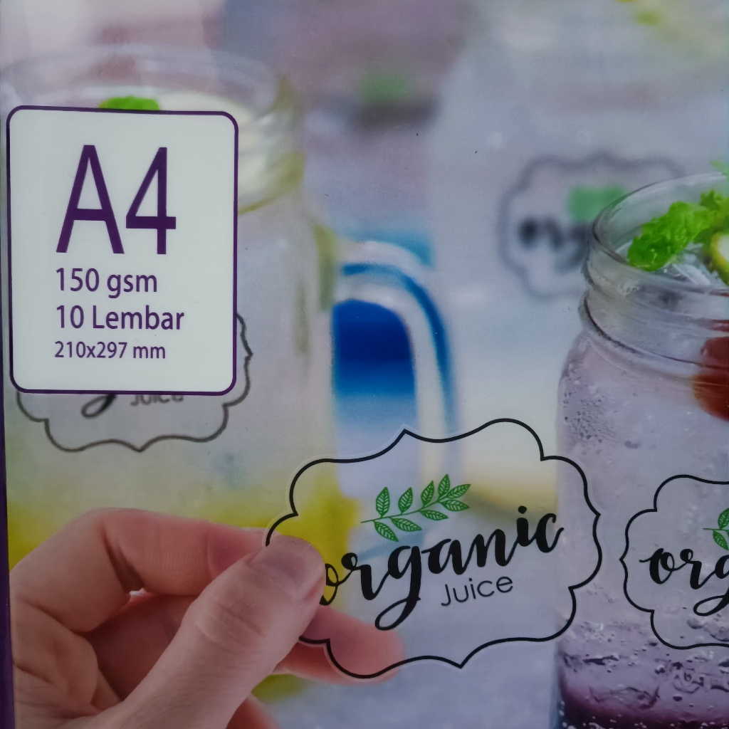 

e-Print Transparent Sticker A4 150gsm Kertas Stiker Transparan Isi 10