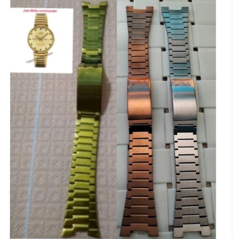 Strap tali rantai Mido coak tengah Chronometer/comonder