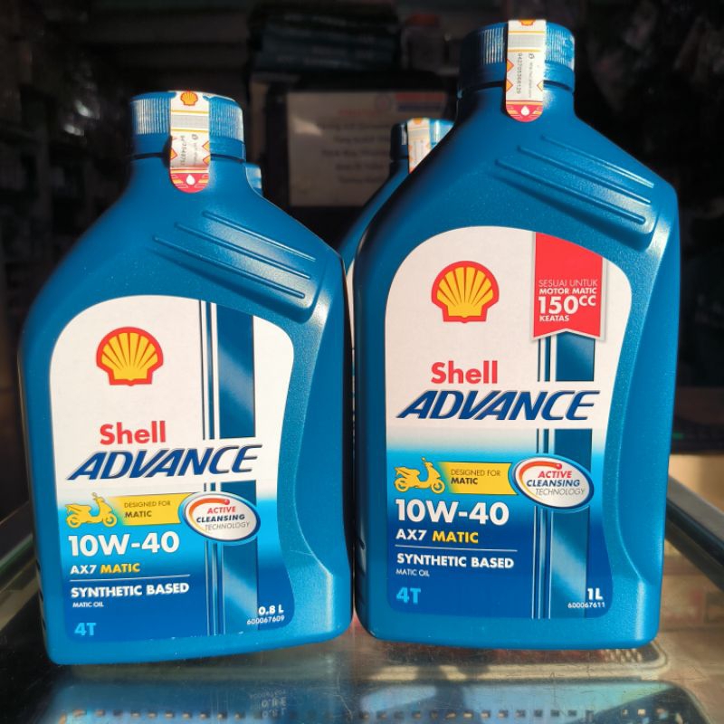 OLI SHELL ADVANCE AX7 MATIC 10W-40 0.8L / OLI SHELL ADVANCE AX7 MATIC 10W-40 1L + OLI GARDAN SHELL A