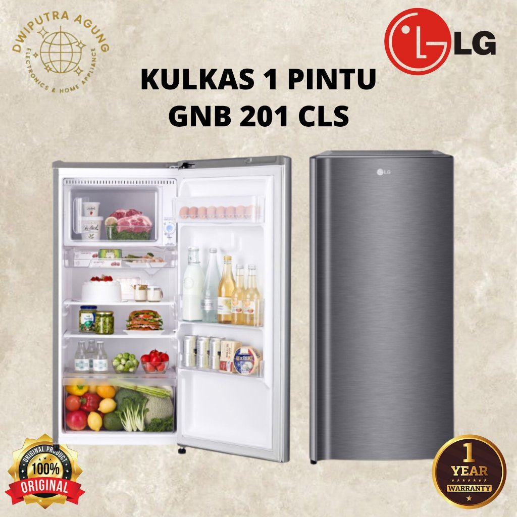 LEMARI ES KULKAS LG 1 PINTU GARANSI RESMI GNB 201 CLS / GNB201 CLS