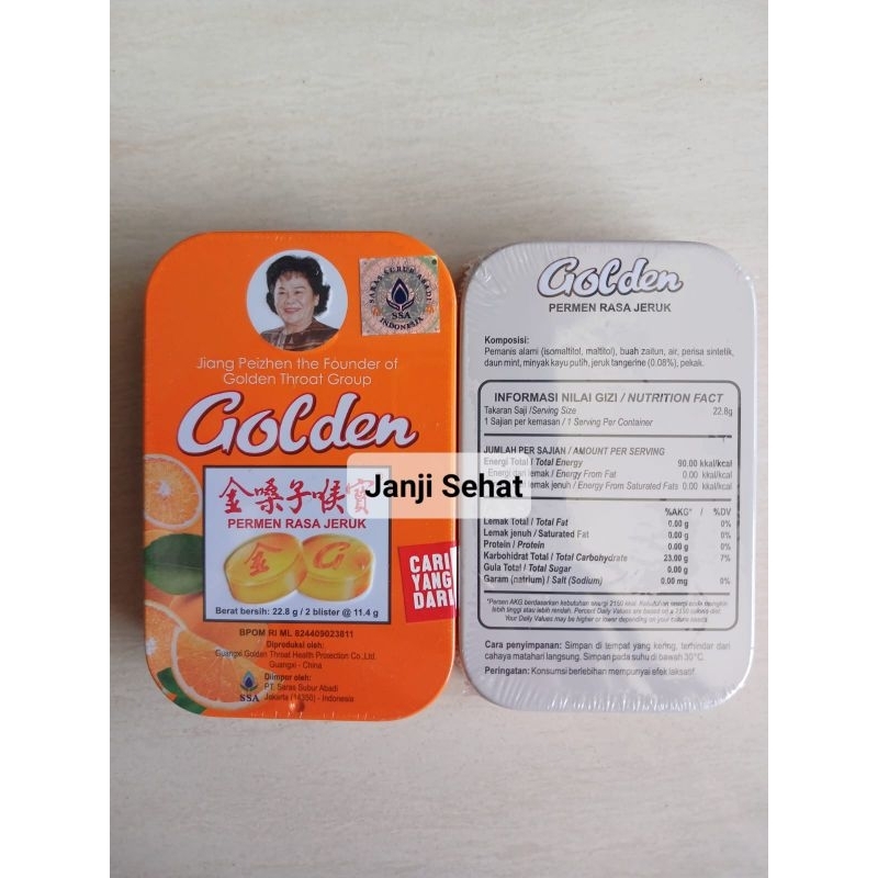 

Golden Permen Pelega Tenggorokan Rasa Jeruk