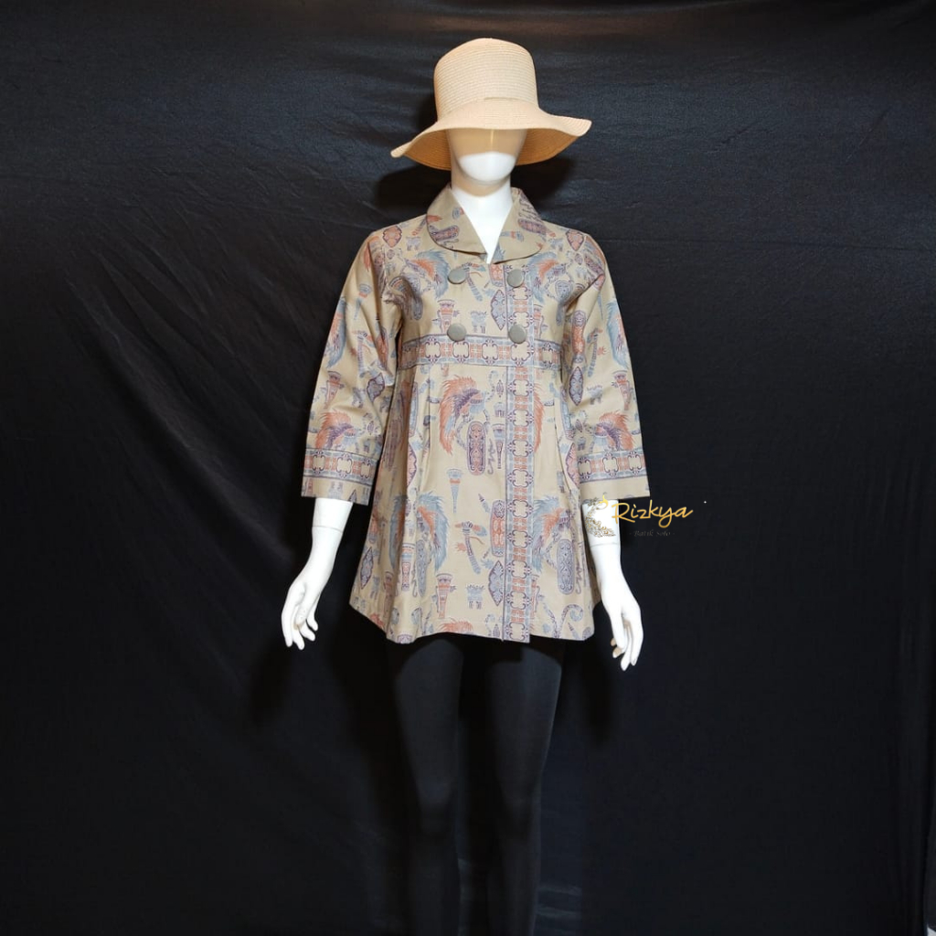 Rizkya Batik Blouse Kayla Isk Batik Wanita Kantor Batik cap Solo