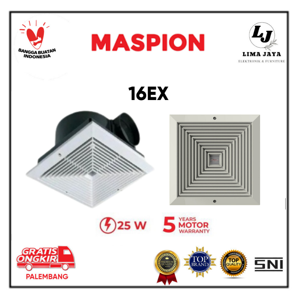 Exhaust Fan Maspion 16EX Hexos Plafon Kipas Angin Dapur 6 inch