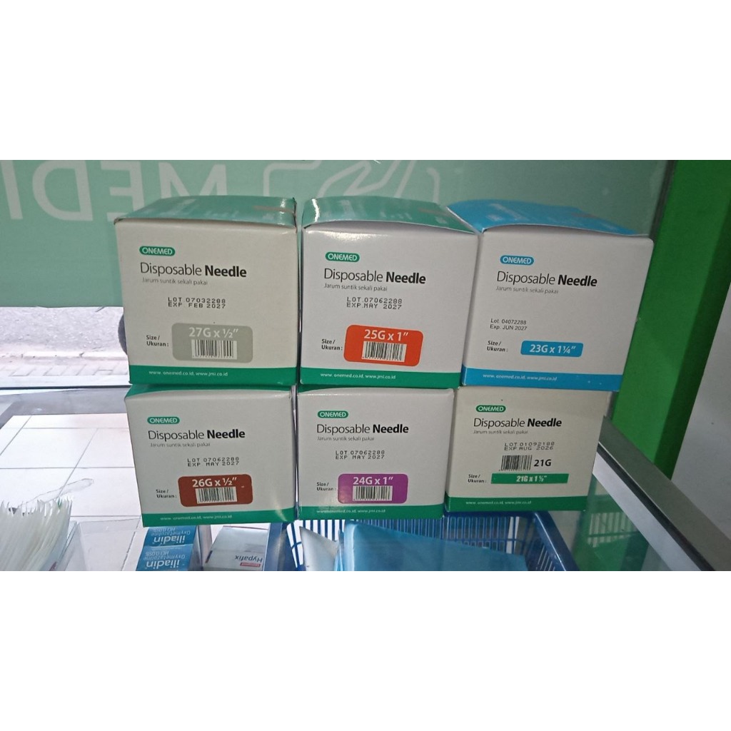 Needle Onemed 18 21 22 23 24 25 26 27 30 G One Med Disposable Needle