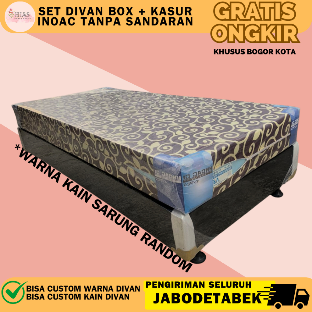 Set Divan Box + Kasur Inoac Tanpa Sandaran sudah pakai triplek {jabodetabek only}