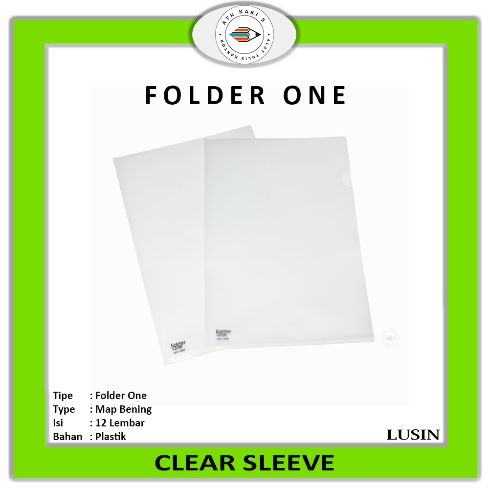 

FOLDER ONE - Map L Map Bening Folio F4 Warna - Lusin
