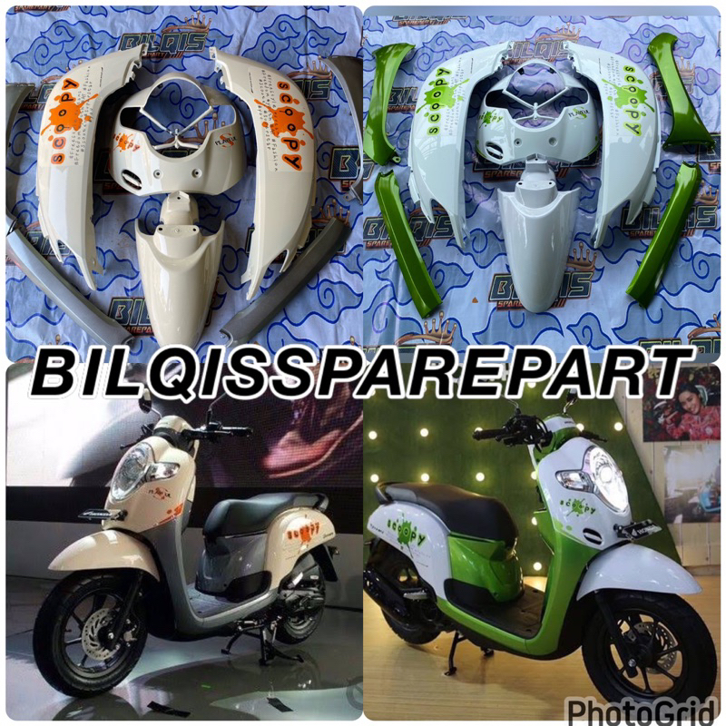 Body scoopy 2018 cover full set body halus scoopy fi esp tahun 2017 2018 2019 warna cream krem abu a
