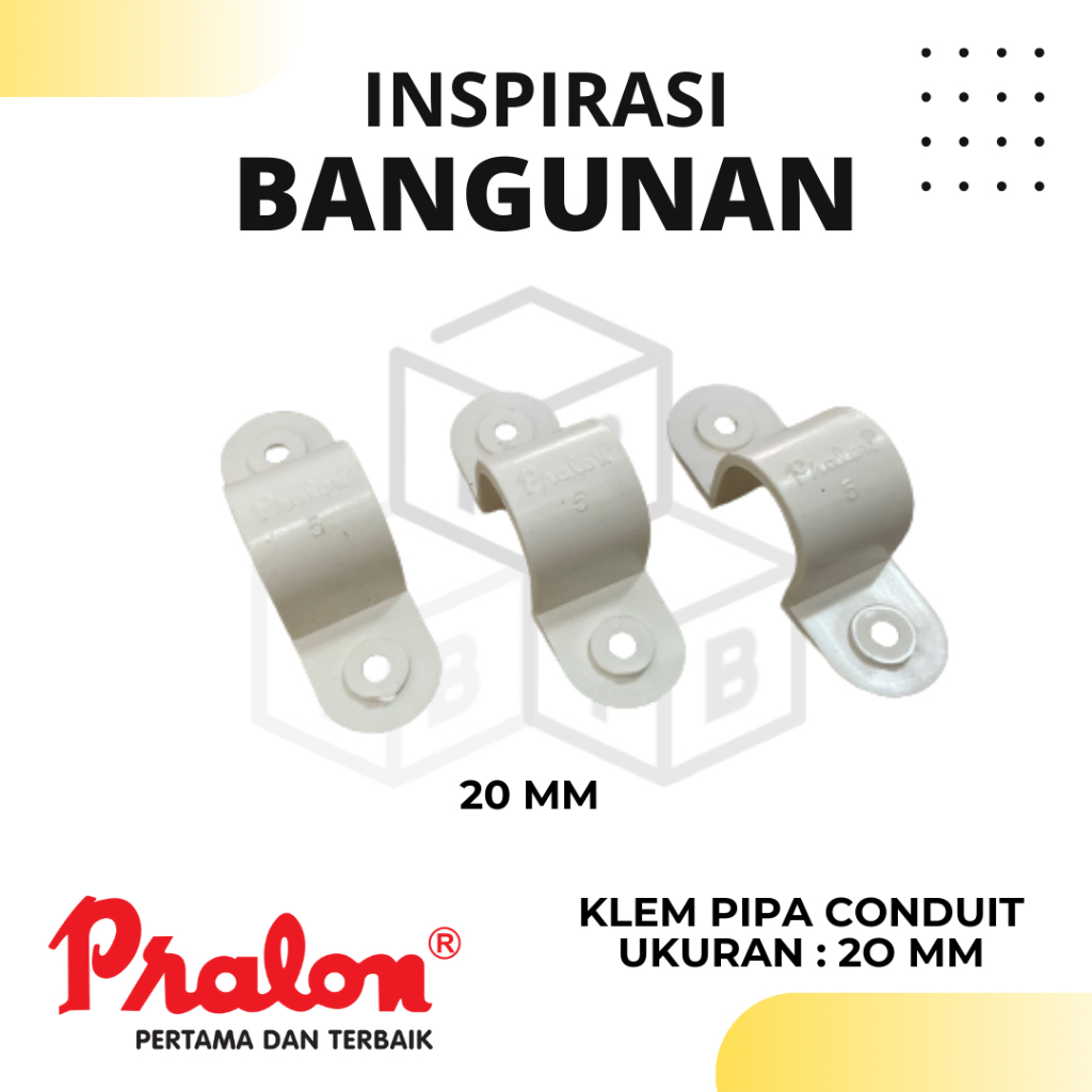 klem pipa conduit 20mm / klem Pipa Listrik / clamp Pipa Listrik / klem pipa Conduit 20mm merk pralon