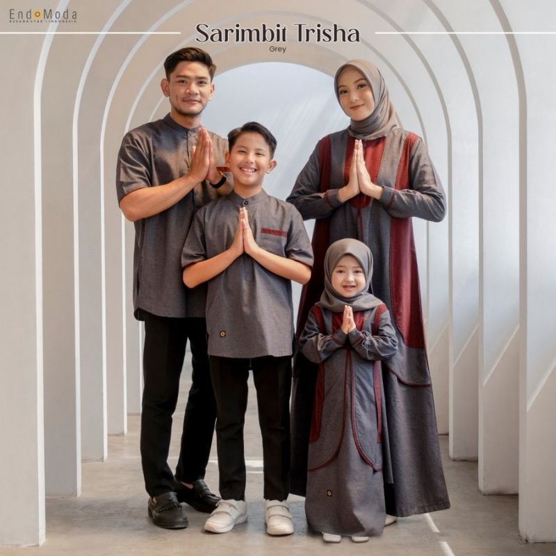 Sarimbit Keluarga Endomoda Trisha Maroon | Sarimbit Endomoda Terbaru | Sarimbit Keluarga 2024 | Sari