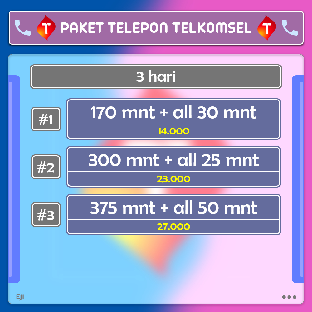 Paket Telepon 3 Hari Telkomsel