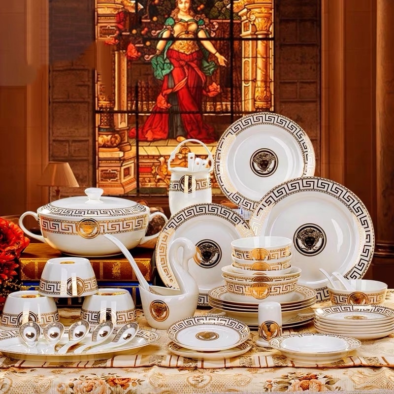 [1] Dining Set Vrsace Medusa Peralatan Makan / Piring Mangkuk Makan Saji Keramik / Ceramic Luxury