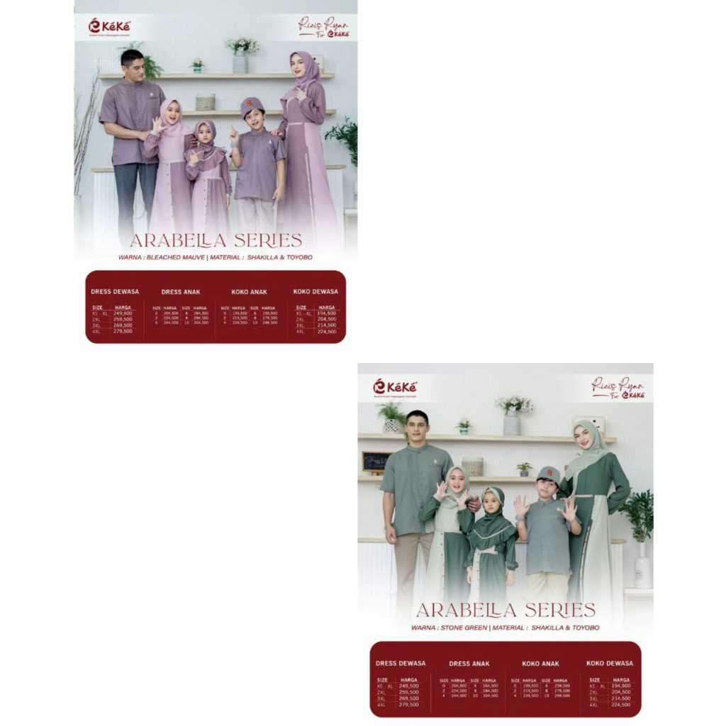 Sarimbit Keluarga Keke Arabella Series Terbaru | Arabella Series | Keke Busana | Sarimbit Keke Arabe