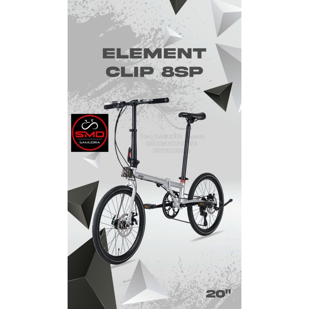 Sepeda Lipat Folding 20 Merk Element Clip 8sp Chromoly Murah BDG