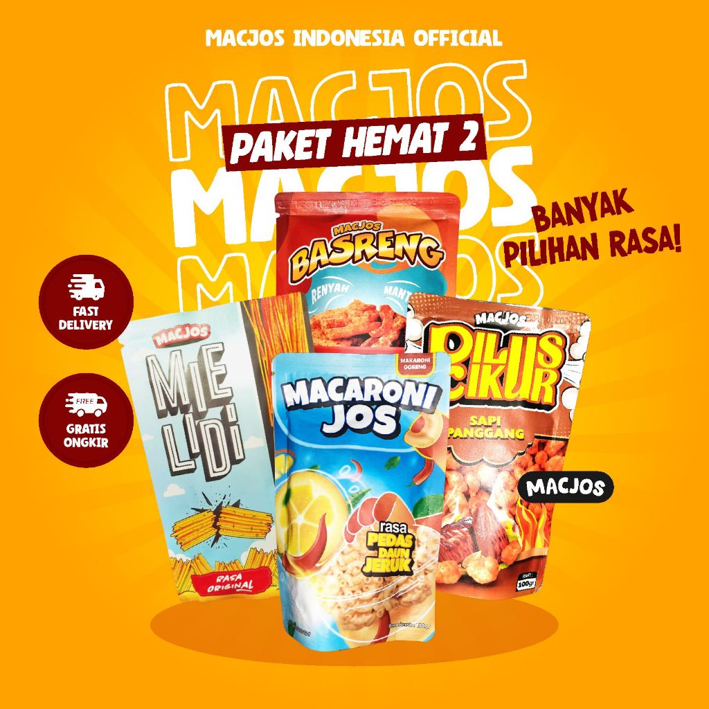 

Macjos Paket Hemat 2 Isi 4 Pcs Jajanan Anak Unik Cemilan Pedas Handmade Higenis By Macjos Indonesia