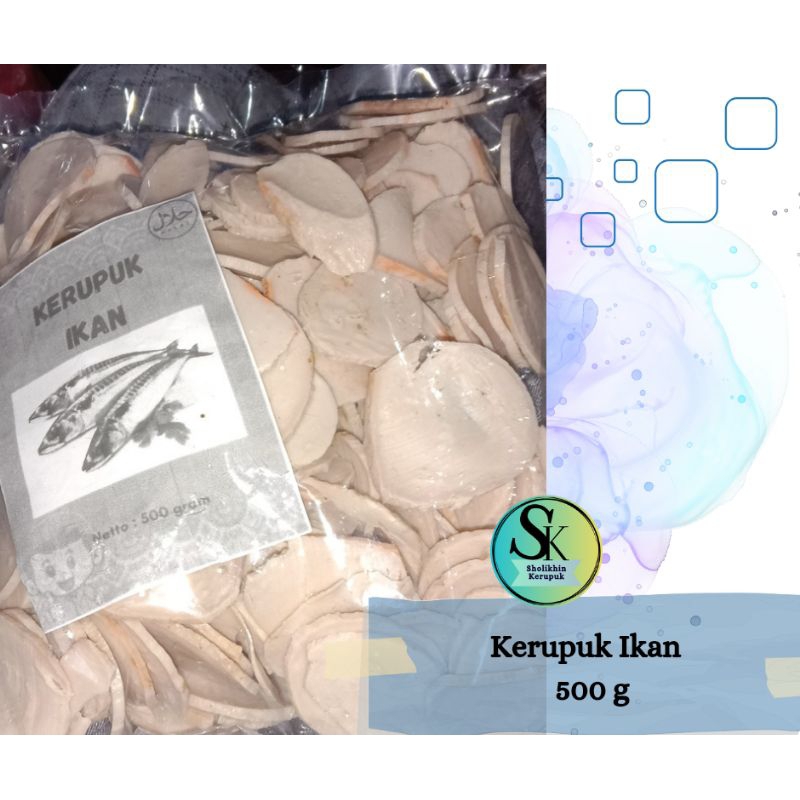 

Kerupuk Ikan Laut 500 gram / Kerupuk Ikan Bentuk Bulat