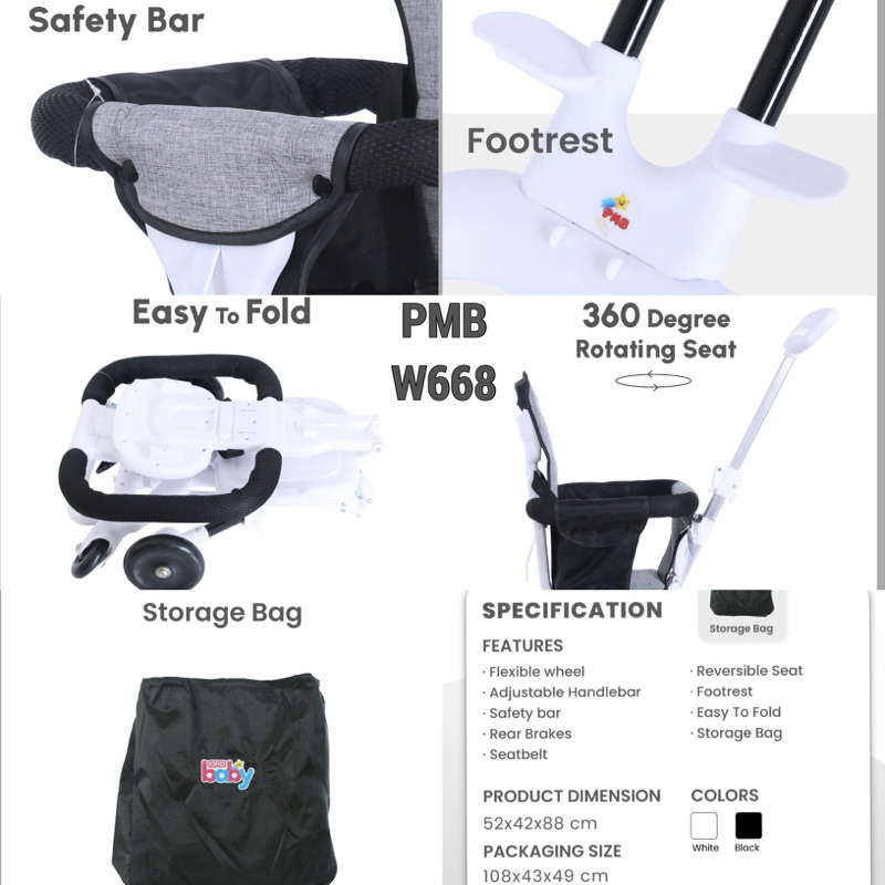SIYA FREE BUBBLEWRAP STROLLER BABY DORONGAN ANAK MIKROTRIKE EXOTIC PACIFIC LW 121 120 126 127 131