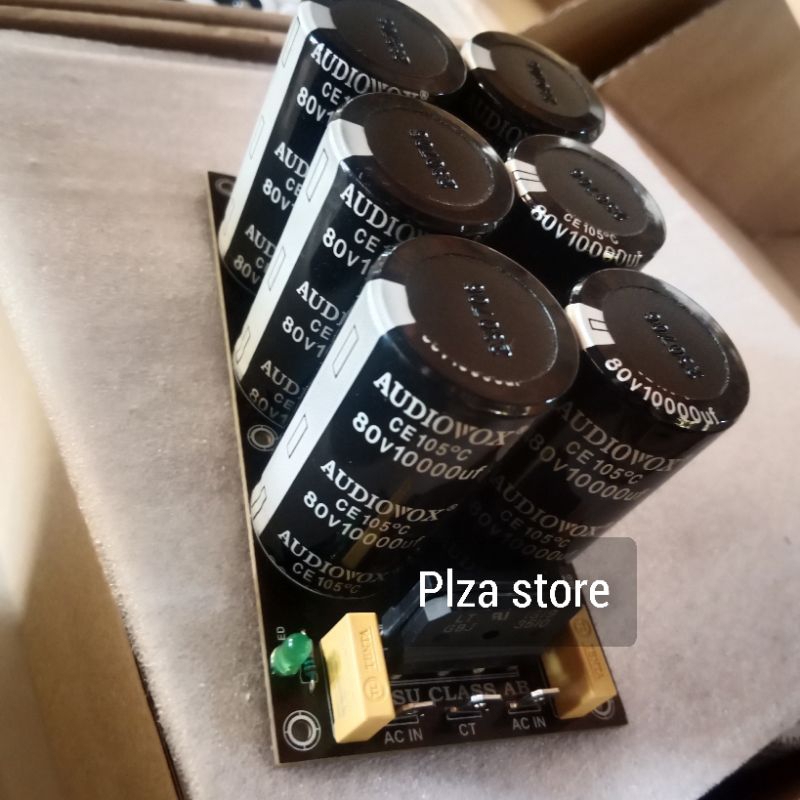 PSU 6 elco 80V 10000uf audiovox hitam original isi full PSU class AB isi 6 elko 80volt 10000uf berku