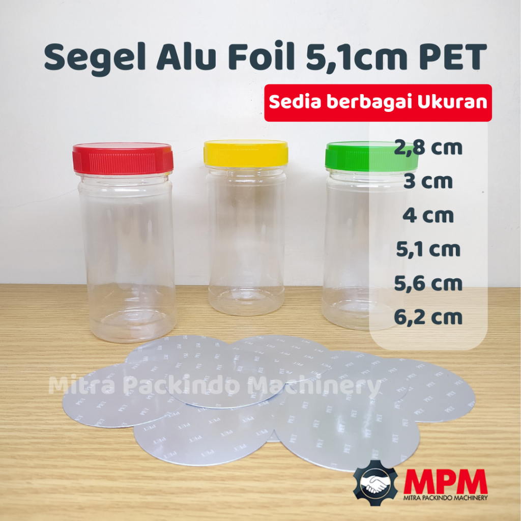 Segel Alumunium Foil Botol Sambal 5,1cm / Segel Alu Foil Induksi / Kertas Alu Foil 51 mm
