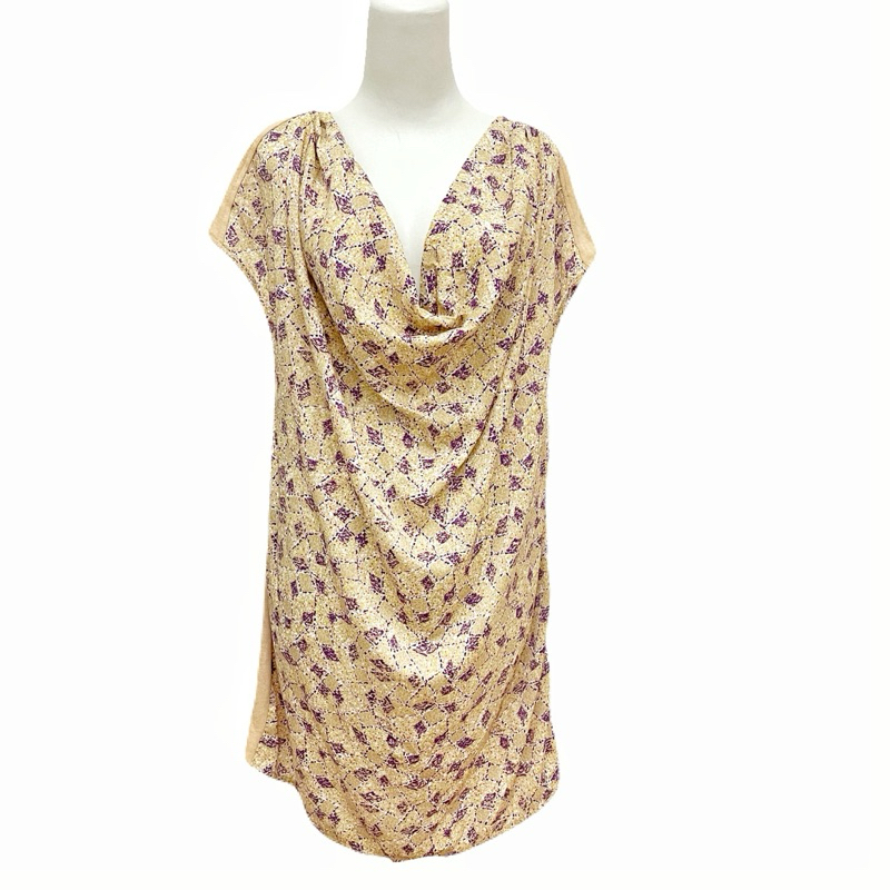 dress vintage dada ruffles bohemian printed lengan pendek sku 1419