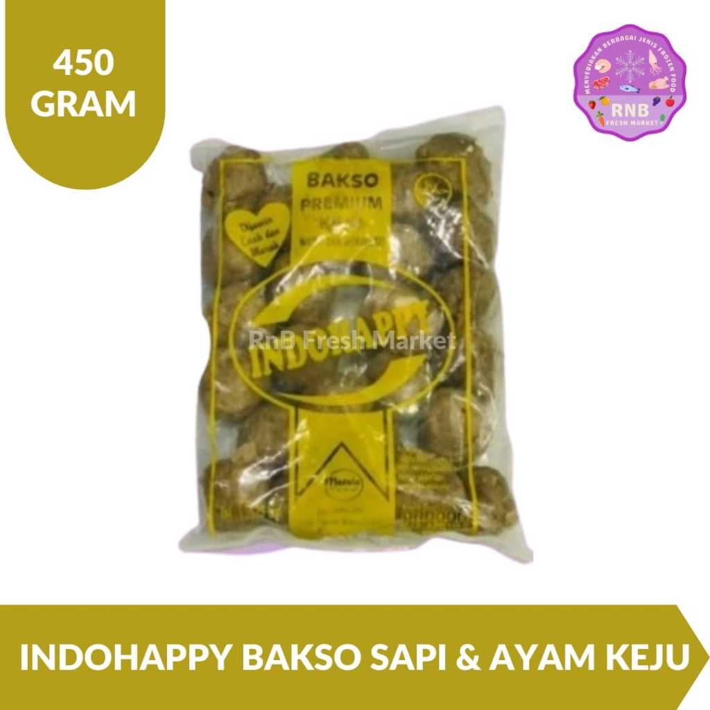 

Indohappy Bakso Sapi Dan Keju Netto 450 Gram