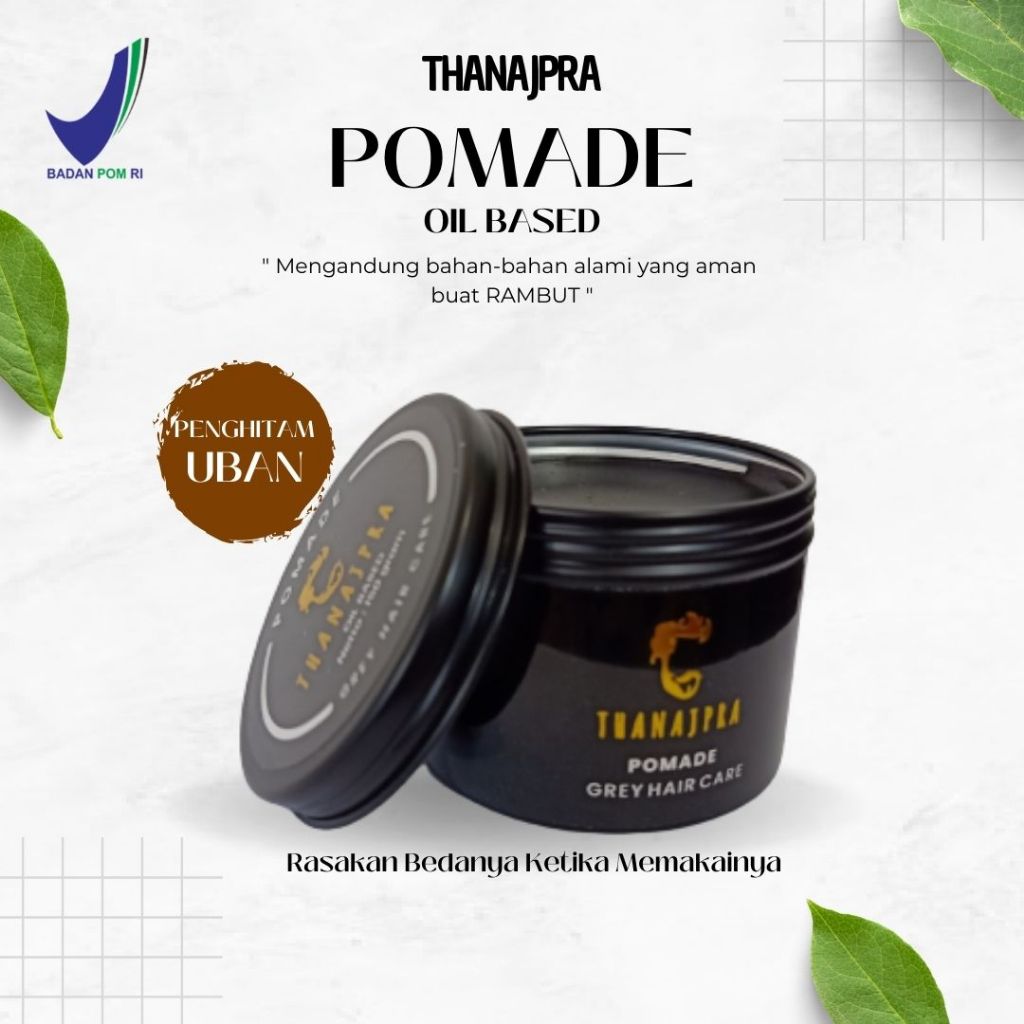 Pomade Minyak Rambut Pria Penghitam Rambut Uban Thanajpra