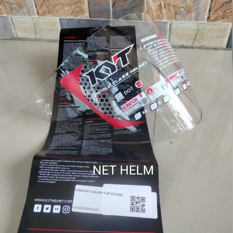 KACA HELM KYT GALAXY, KYT DJ MARU, KYT DJ MAXI , INK CENTRO FLAT CLEAR ORI KYT