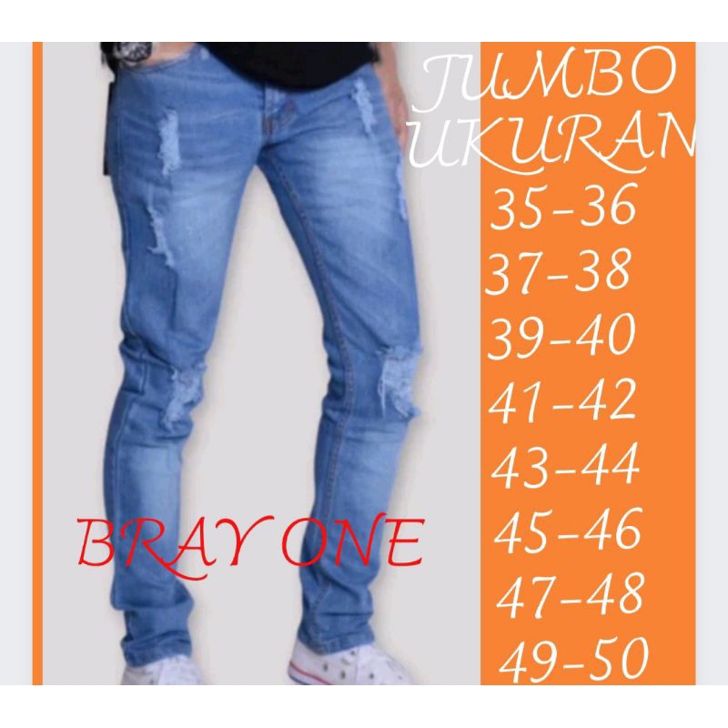 celana jeans panjang pria jumbo sobek ukuran 27-50