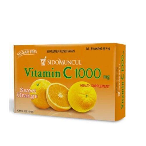 

SIDOMUNCUL C 1000 MG RASA SWEET ORANGE BOX 6 SACHET